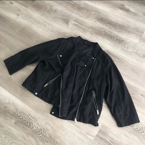 a.n.a Black Lined Moto Jacket Plus size 2X - Picture 2 of 10